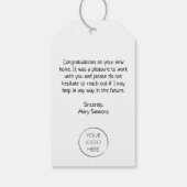 Realtor New Home Gefeliciteerd Housewarming Cadeaulabel (Achterkant)