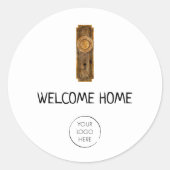 Realtor New Home Gefeliciteerd Housewarming Ronde Sticker (Voorkant)