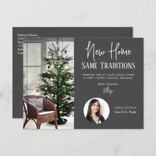 Realtor New Home Holiday Greetings Briefkaart (Voorkant / Achterkant)