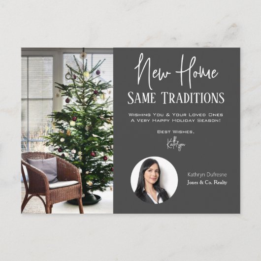 Realtor New Home Holiday Greetings Briefkaart (Voorkant)