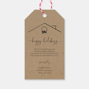 Realtor New Home Kerstcadeau Label Cadeaulabel