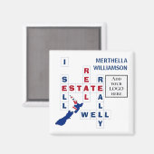 Realtor NEW ZEALAND Logo Real Estate Magneet (Voorkant / Achterkant)