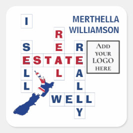 Realtor NEW ZEALAND Logo Real Estate Vierkante Sticker