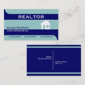 Realtor/Onroerend goed visitekaartjes- blauw Visitekaartje (Voorkant / Achterkant)
