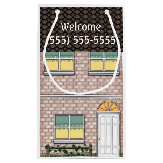 Realtor Open House Home Shape Goodie Bag Klein Cadeauzakje (Achterkant)