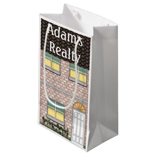 Realtor Open House Home Shape Goodie Bag Klein Cadeauzakje (Voorkant Gekanteld)