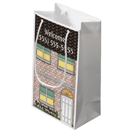 Realtor Open House Home Shape Goodie Bag Klein Cadeauzakje (Achterkant Gekanteld)