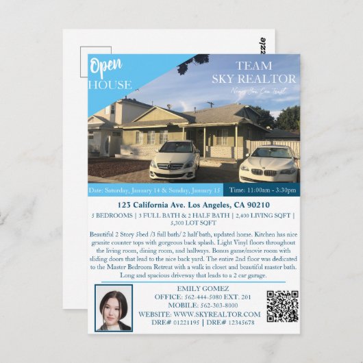 Realtor Open House Post Kaart (Voorkant / Achterkant)