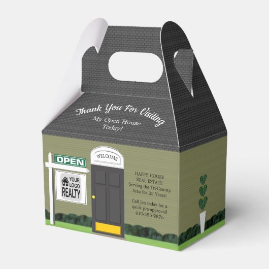 Realtor Open Huis Houten Teken Grijs Huis Geschenk Bedankdoosjes (Achterkant)