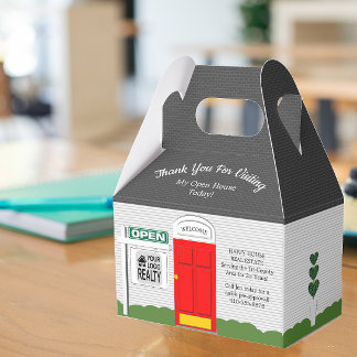 Realtor Open Huis Rode Deur Witte Huis Favor Box Bedankdoosjes