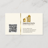 Realtor Persoonlijke foto, QR-code, Logo gebroken  Visitekaartje (Achterkant)