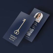 Realtor Photo Branding Dark Navy Gold Key
