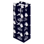 Realtor Photo Navy Logo Wijn Cadeautas (Achterkant Gekanteld)