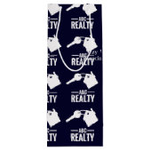 Realtor Photo Navy Logo Wijn Cadeautas (Achterkant)