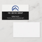 Realtor-pictogram | Zwarte textuur Visitekaartje (Voorkant / Achterkant)