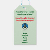 Realtor Pop-By Afsluiten van het jaar Kerstmis Dec Cadeaulabel (Achterkant)