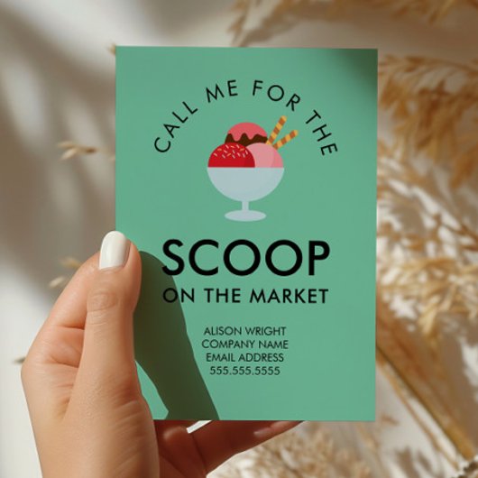 Realtor Pop By Call Me for the Scoop Ice Cream Briefkaart