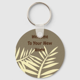 Realtor Promotion Leaf Silhouette Real Estate Sleutelhanger