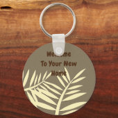Realtor Promotion Leaf Silhouette Real Estate Sleutelhanger (Voorkant)