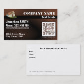 Realtor — QR-code visitekaartje — Bruin (QR447) Afsprakenkaartje (Voorkant / Achterkant)