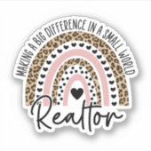 Realtor Rainbow, onroerend goed, makelaarsgeschenk Sticker (Voorkant)
