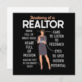 Realtor Real Estate Agent Anatomie of a Realtor Cu Kaart (Voorkant / Achterkant)