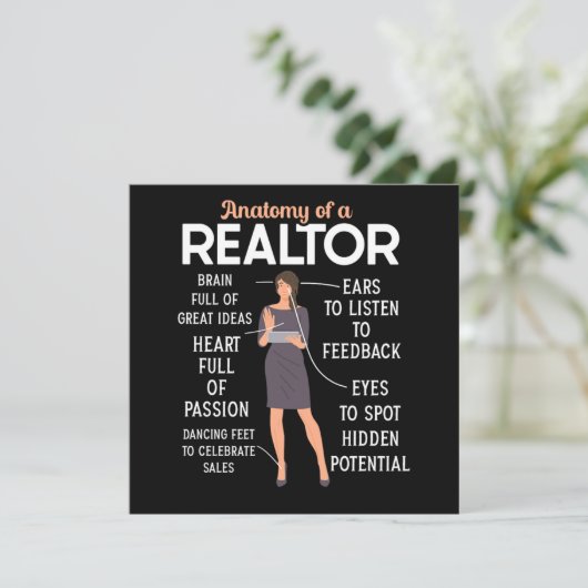 Realtor Real Estate Agent Anatomie of a Realtor Cu Kaart (Staand voorkant)