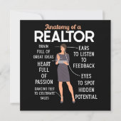 Realtor Real Estate Agent Anatomie of a Realtor Cu Kaart (Voorkant)