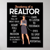 Realtor Real Estate Agent Anatomie of a Realtor Poster (Voorkant)
