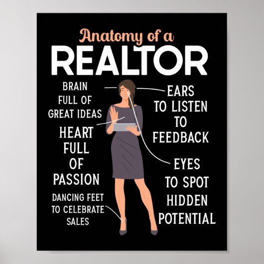 Realtor Real Estate Agent Anatomie of a Realtor Poster (Voorkant)