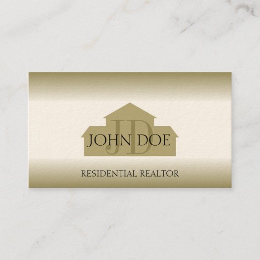 Realtor Real Estate Broker Agent Gold House Fade Visitekaartje (Voorkant)