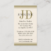 Realtor Real Estate Broker Agent Gold House Fade Visitekaartje (Achterkant)