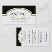 Realtor Real Estate Broker Agent Sales Gold Script Visitekaartje (Voorkant / Achterkant)