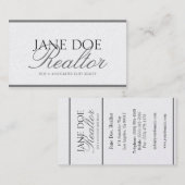 Realtor Real Estate Broker Sales Silver Script Plt Visitekaartje (Voorkant / Achterkant)