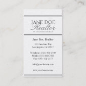 Realtor Real Estate Broker Sales Silver Script Plt Visitekaartje (Achterkant)