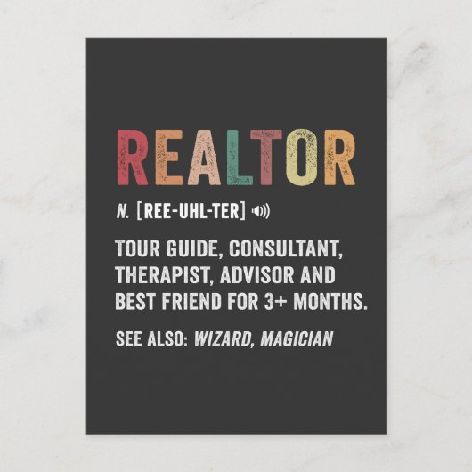 Realtor Real Estate Funny Quote Card Briefkaart (Voorkant)