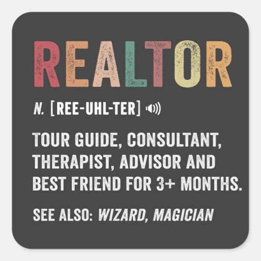 Realtor Real Estate Funny Quote Sticker (Voorkant)