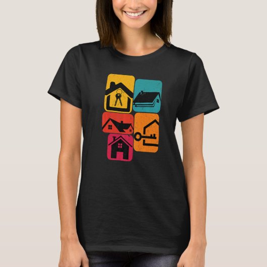 Realtor Real Estate House Retro T-shirt (Voorkant)