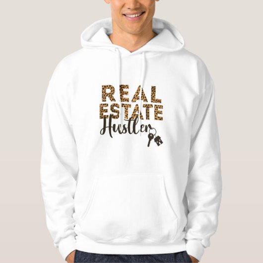 Realtor Real Estate Hustler Leopard Cheetah Hoodie (Voorkant)