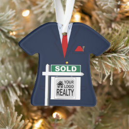 Realtor Red Stropdas verkocht Gepersonaliseerd tek Ornament