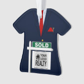 Realtor Red Stropdas verkocht Gepersonaliseerd tek Ornament (voorkant)