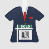 Realtor Red Stropdas verkocht Gepersonaliseerd tek Ornament (voorkant)