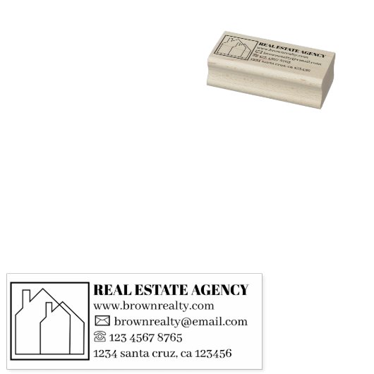 Realtor Rent house verplaatst nieuw huis Rubberstempel (Gestempeld)