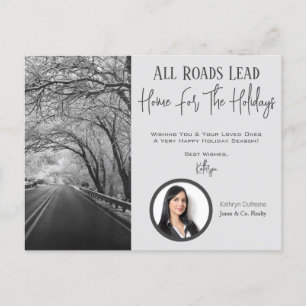 Realtor Roads Lead Home Holiday Greetings Briefkaa Briefkaart