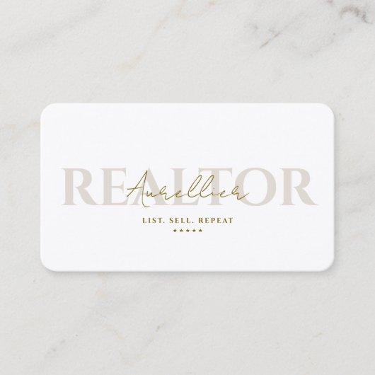 Realtor Sand Real Estate Agent Mortgage Broker Visitekaartje (Voorkant)