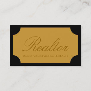 Realtor Script Yellow Gold Plaque Visitekaartje