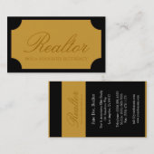 Realtor Script Yellow Gold Plaque Visitekaartje (Voorkant / Achterkant)