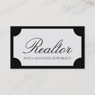 Realtor Script zwart/wit plaque Visitekaartje