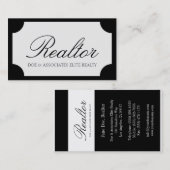 Realtor Script zwart/wit plaque Visitekaartje (Voorkant / Achterkant)