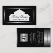 Realtor Silver Metal Border Visitekaartje (Voorkant / Achterkant)